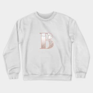 Monogram rose gold glitter marble B Crewneck Sweatshirt